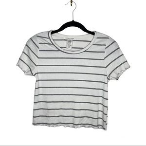 White/Black Size M Caution to the Wind Striped Tee